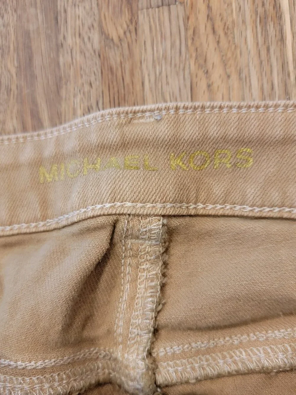 Michael Kors Tan Denim Mid Rise Straight Leg Jeans